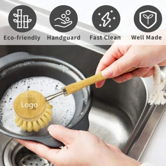 100% All Natural Bamboo Dish Brush SET - Picture 4 of 13